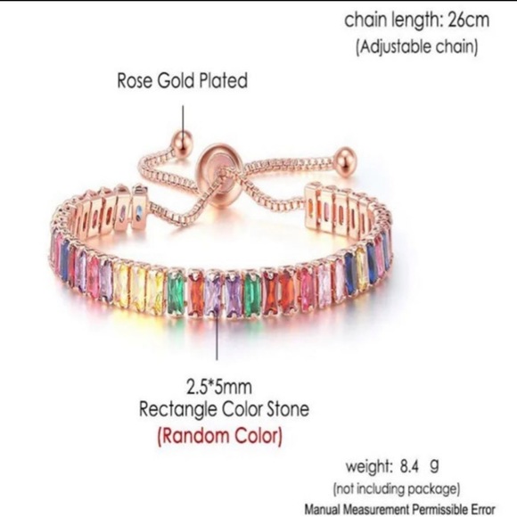 Crystal Multi-Colored Cubic Zicronia Bracelet. - Picture 3 of 4